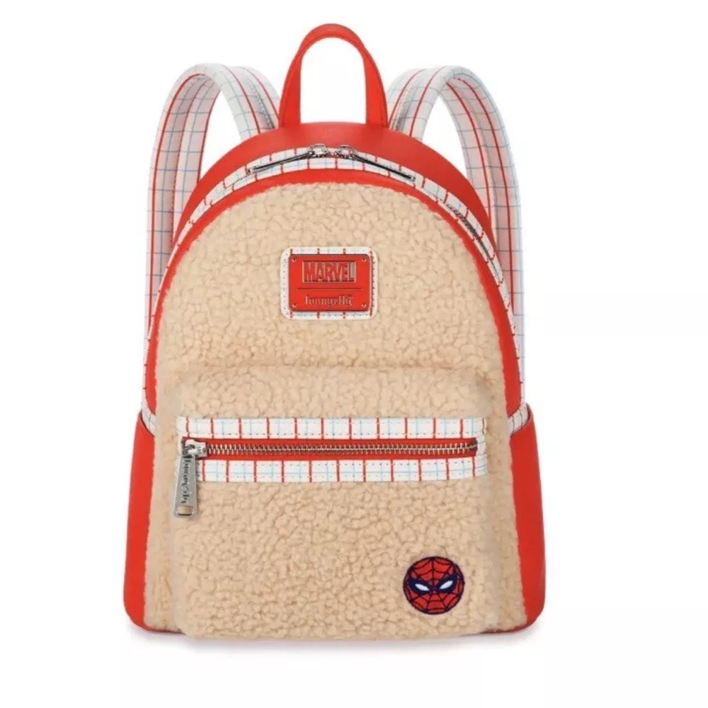 NEW Loungefly Spider-Man‎ Faux Fur Mini Backpack Spiderman Backpack